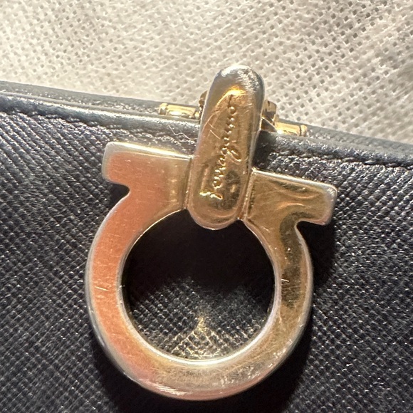 Black Salvador Ferragamo Wallet with Silver Hardware - Picture 2 of 11